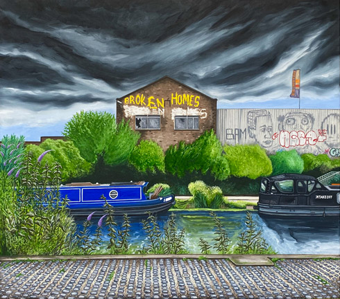 Hertford Union Canal, Fish Island, Oil on Canvas (2022)