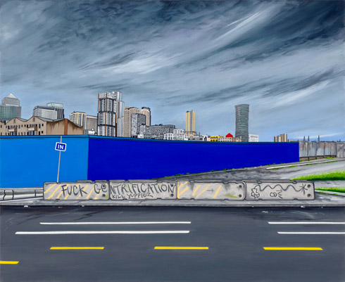 Roadblock, Millwall, Oil on Canvas (2024)